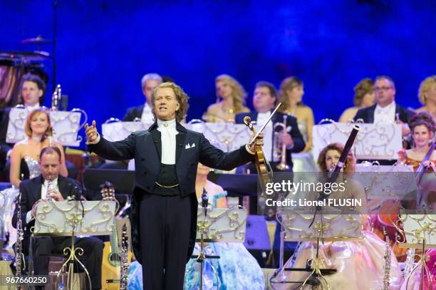 Andre Rieu performing live at the Arena of Geneva on October 13, 2012 at Geneva in Switzerland.