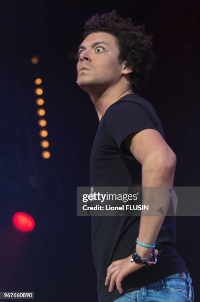 Kev Adams performing live at the Paleo Festival of Nyon on July 22, 2012 at Nyon in Switzerland.