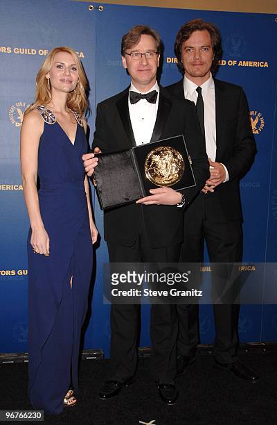 Actress Claire Danes,director Paul Feig and actor Michael Shannon pose in the press room at the 61st Annual DGA Awards at the Hyatt Regency Century...