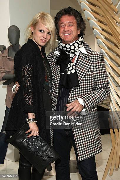 Designers Becka Diamond and Jean-Michel Cazabat attends the launch of Equipment at Saks Fifth Avenue on February 16, 2010 in New York City.