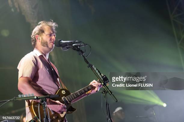 Bon Iver performing live at the Paleo Festival of Nyon on July 18, 2012 in Nyon, Switzerland.