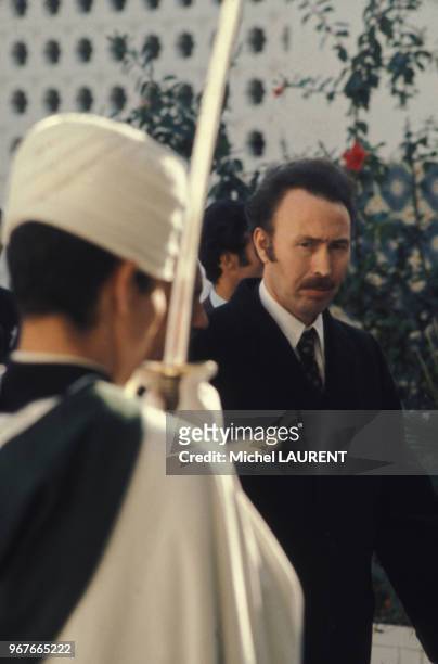 Houari Boumédiène à la conférence des chefs d'Etat arabes le 28 novembre 1973 à Alger, Algérie.