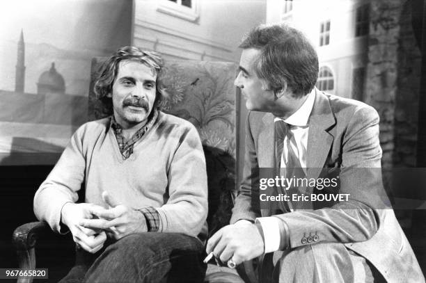 Jacques Weber et Jean-Claude Brialy lors de l'émission 'La Vie de Chateau' le 16 janvier 1984.