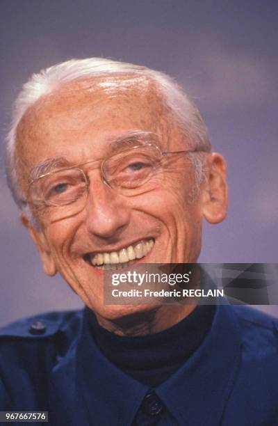 Portrait de l'explorateur océanographique Jacques-Yves Cousteau le 28 juin 1992 à Paris, France.