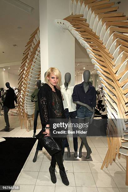 Designer Becka Diamond attends the launch of Equipment at Saks Fifth Avenue on February 16, 2010 in New York City.