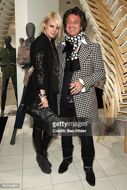 Designers Becka Diamond and Jean-Michel Cazabat attends the launch of Equipment at Saks Fifth Avenue on February 16, 2010 in New York City.