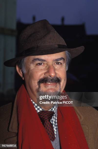 Portrait du sculpteur Fernando Botero lors de l'intallation des ses csulptures sur les Champs-Elysées le 15 octobre 1992, Paris, France.