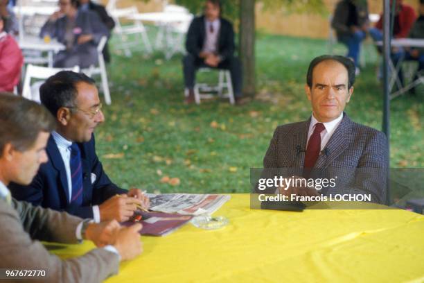 Le dirigeant du PCF Georges Marchais à la Fête de l'Huma le 13 septembre 1986 à Paris, France.