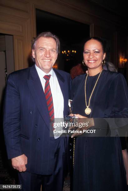 Le baron Édouard-Jean Empain lors de la soirée pour fêter les 83 ans de Loulou Gasté le 17 mars 1991 à Paris, France.