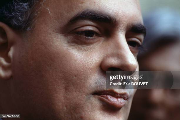 Rajiv Gandhi le 13 juillet 1989 à Paris en France.