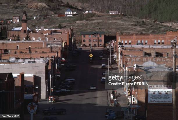 Vue générale de Cripple Creek le 28 juin 1985 dans le Colorado aux États-Unis.