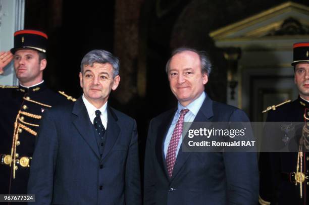 Homme politique écologiste allemand Joschka Fischer le 28 octobre 1998 à l'Elysée à Paris, France.