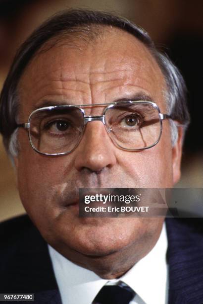 Portrait du chancelier allemand Helmut Kohl, 20 mai 1984, Sarrebruck, RFA.