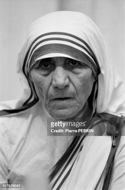 Mère Teresa à Beyrouth lors du conflit israélo-palestinien le 18 aout 1982, Liban.