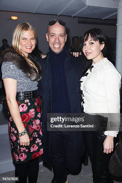 Kate Schelter, Robert Verdi and Fabiola Beracasa attend threeASFOUR Fall 2010 during Mercedes-Benz Fashion Week at Milk Studios on February 16, 2010...