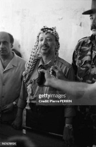 Départ du leader palestinien Yasser Arafat lors de l'intervention israélienne le 30 août 1982 à Beyrouth, Liban.