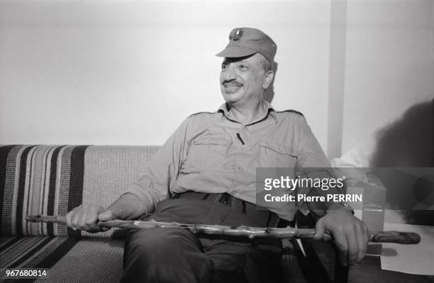 Le leader palestinien Yasser Arafat pendant le conflit libanais le 20 septembre 1983 à Tripoli, Liban.