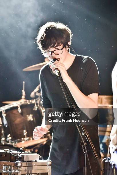 Singer Will Toledo of the American band Car Seat Headrest performs live during a concert at the Festsaal Kreuzberg on May 31, 2018 in Berlin, Germany.