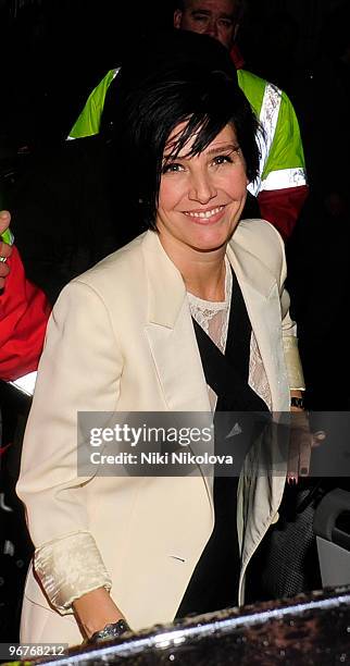 Sharleen Spiteri leaves the Universal Party for The Brit Awards 2010 on February 16, 2010 in London, England.