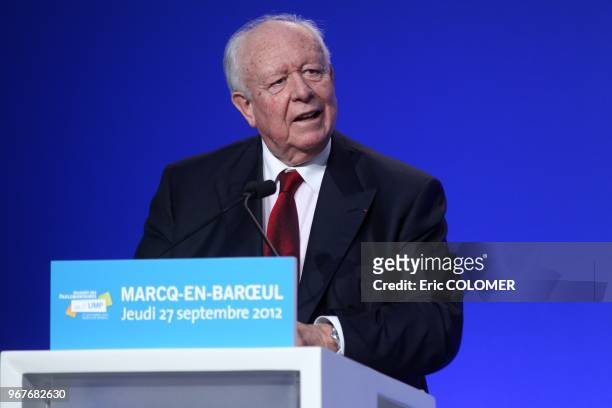 Jean-Claude Gaudin attends at Parliamentary days of the UMP party on September 27, 2012 in Marcq-En-Baroeul, France.