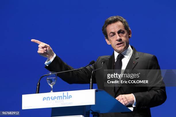 Moving the candidate Nicolas Sarkozy for the French presidential election in the Gard and Herault departments on March 29, 2012 in Montpellier,FRANCE.