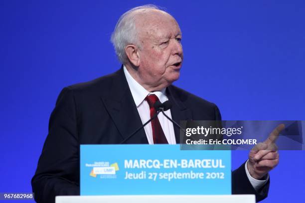 Jean-Claude Gaudin attends at Parliamentary days of the UMP party on September 27, 2012 in Marcq-En-Baroeul, France.