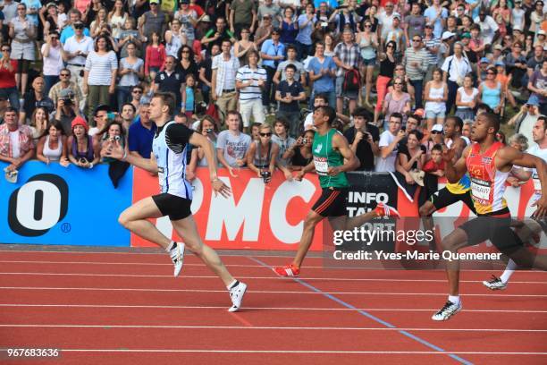 Christophe Lemaitre won the 100m and 200m sprint on June 16, 2012 in angers, France.