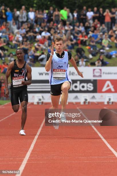 Christophe Lemaitre won the 100m and 200m sprint on June 16, 2012 in angers, France.