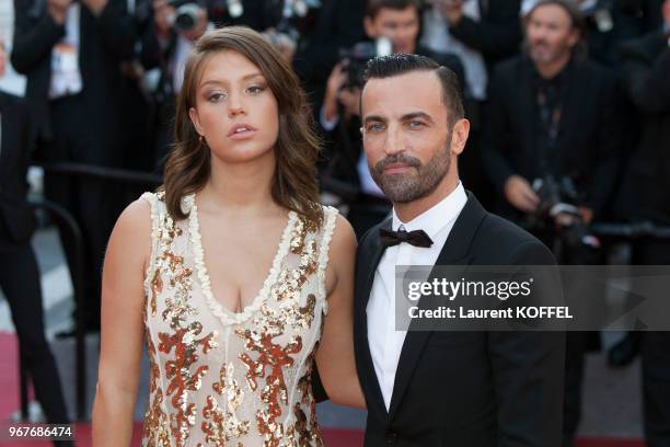 Adele Exarchopoulos and Nicolas Ghesquiere attend the 70th Anniversary of the 70th annual Cannes Film Festival at Palais des Festivals on May 23,...