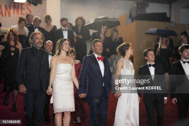 Frederic Pierrot, Geraldine Pailhas, director Francois Ozon, Marine Vacth and Fantin Ravat attend the 'Jeune & Jolie' premiere during The 66th Annual...