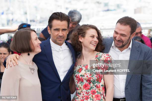 Colin Farrell, Olga Dragunova, Darya Zhovner, Artem Tsypin attend 'The Beguiled' photocall during the 70th annual Cannes Film Festival at Palais des...