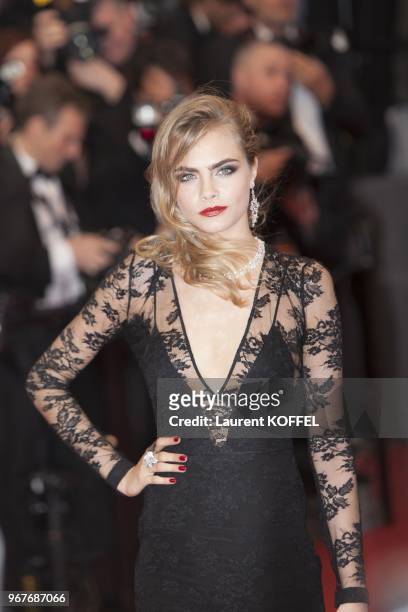 Model Cara Delevingne attends Electrolux at Opening Night of The 66th Annual Cannes Film Festival at the Theatre Lumiere on May 15, 2013 in Cannes,...