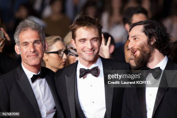Ronnie Bronstein, Robert Pattinson and Josh Safdie attend the 'Good Time' screening during the 70th annual Cannes Film Festival at Palais des...