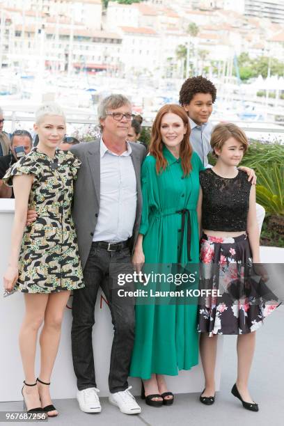 Actress Michelle William, Director Todd Haynes, actress Julianne Moore, actor Jaden Michael and actress Millicent Simmonds attend Wonderstruck'...