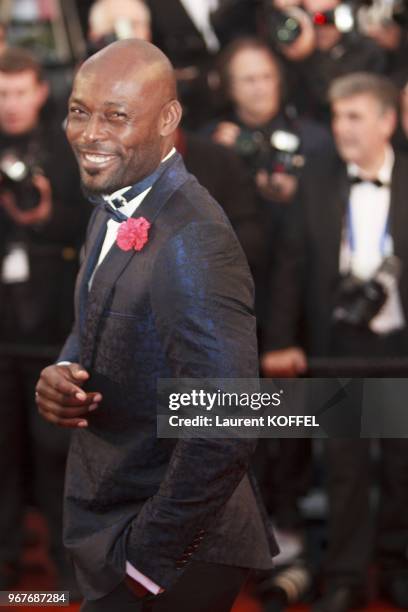 Jimmy Jean-Louis attends the Premiere of 'Jimmy P. ' at Palais des Festivals during The 66th Annual Cannes Film Festival on May 18, 2013 in Cannes,...