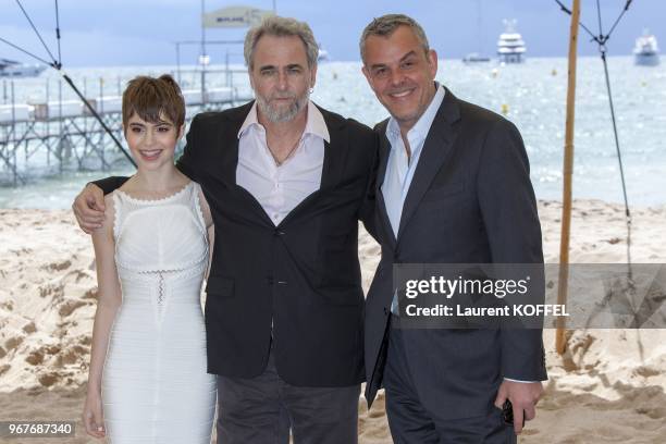 Actress Sami Gayle, director Ari Folman and actor Danny Huston attend 'Le Congres' photocall during the 66th Annual Cannes Film Festival on May 17,...