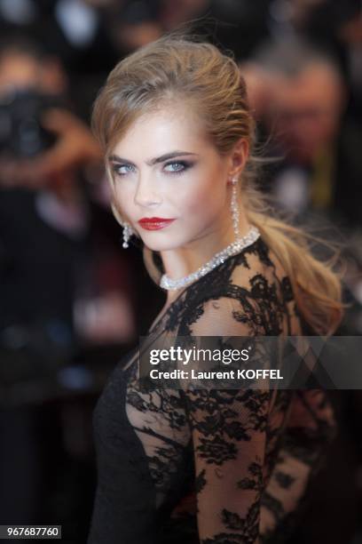 Model Cara Delevingne attends Electrolux at Opening Night of The 66th Annual Cannes Film Festival at the Theatre Lumiere on May 15, 2013 in Cannes,...
