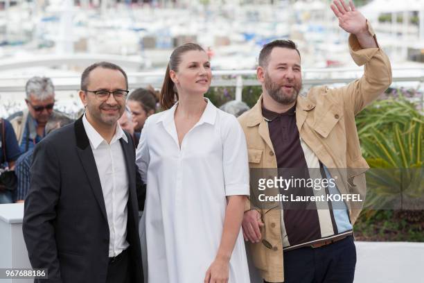 Director Andrey Zvyagintsev, Actress Maryana Spivak, and actor Alexey Rozin attend the 'Loveless ' photocall during the 70th annual Cannes Film...