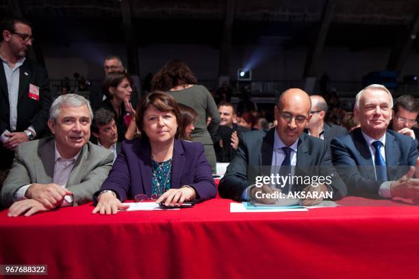 French Socialist party Congress on October 28, 2012 in Toulouse, southwestern France. Left to right Claude Bartolone Socialist leader Harlem Desir...