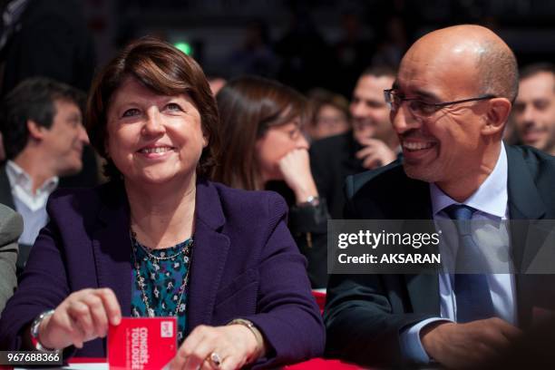 French Socialist party Congress on October 28, 2012 in Toulouse, southwestern France. Socialist leader Harlem Desir with prime minister Jean-Marc...