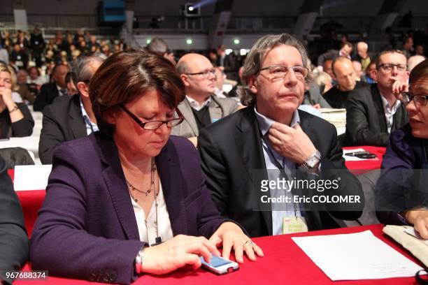 French Socialist Party's former leader and Lille's mayor, Martine Aubry during the PS national congress on October 27, 2012 in Toulouse, southern...