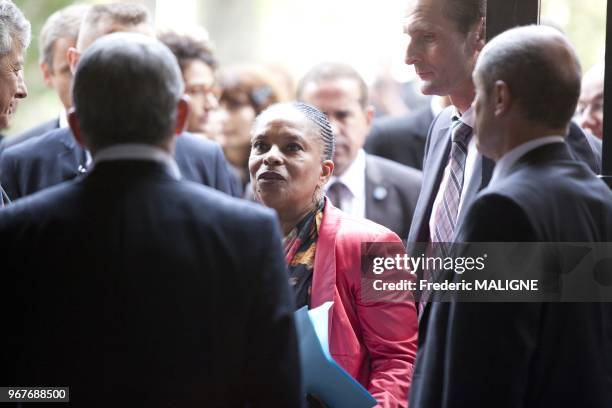 Christiane Taubira, ministre de la justice le 28 octobre 2013 a Toulouse, France.