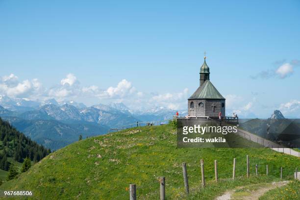 kapelle on wallberg near lake tegernsee - kapelle stock pictures, royalty-free photos & images