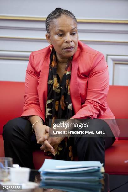 Christiane Taubira, ministre de la justice le 28 octobre 2013 a Toulouse, France.