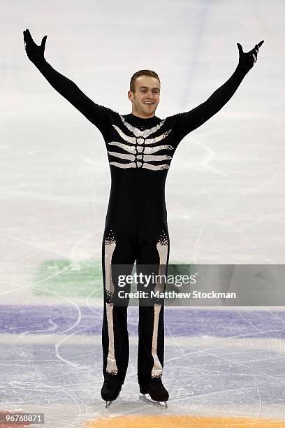 Kevin van der Perren of Belgium competes in the men's figure skating short program on day 5 of the Vancouver 2010 Winter Olympics at the Pacific...