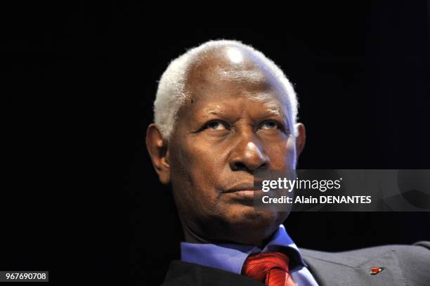 Abdou Diouf, General Secretary of the International Organization of the Francophonie and former President of Senegal attends to the France-Acadie...