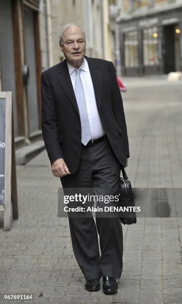 French audiovisual specialist and former president of the CSA 'Conseil Superieur de l'Audiovisuel' Michel Boyon portrait session on April 19, 2013 in...