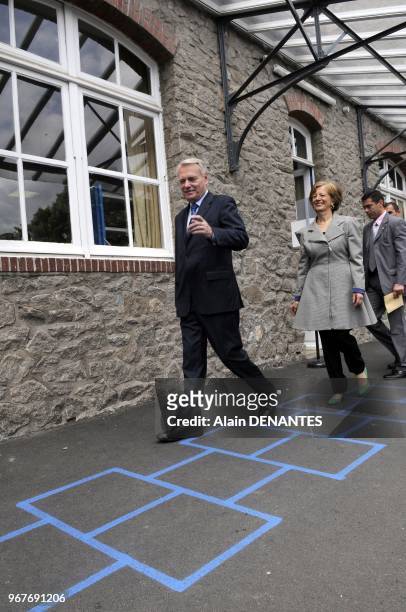 French Prime Minister vote for the 2012 second round French legislative election, on June 17, 2012 in Nantes, western France. Elections to the French...