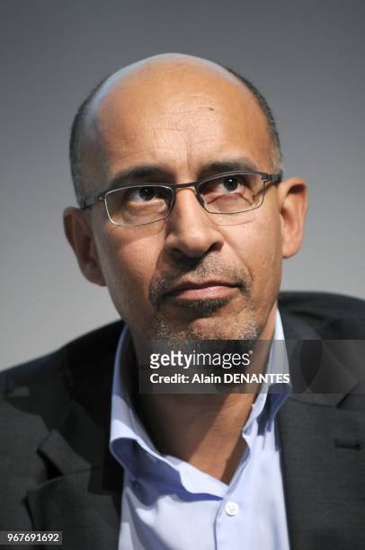Portrait of Harlem Desir, French politician, Socialist European Deputy, in Nantes, western France, on January 20, 2012.