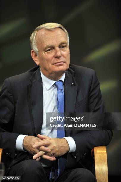 Le premier ministre francais Jean-Marc Ayrault assite au Sommet Ecocity, congres mondial de la ville durable, le 27 Septembre, 2013 a Nantes, Ouest...